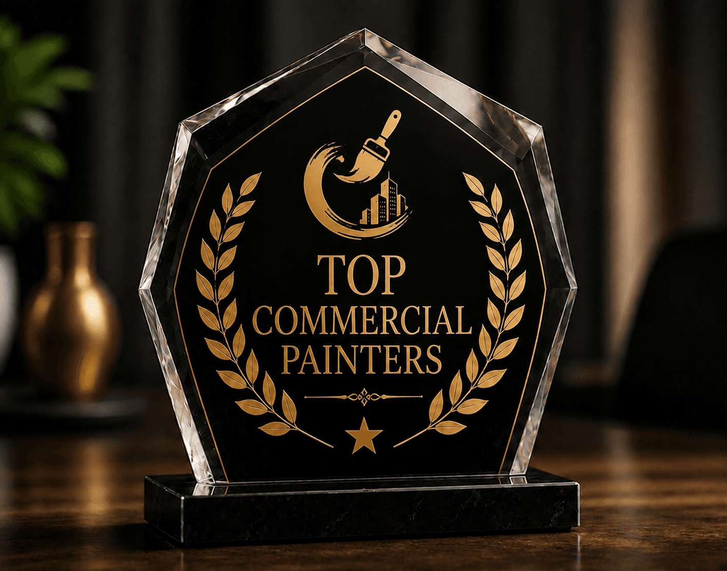 TopCommercialPainters recognition award — crystal plaque